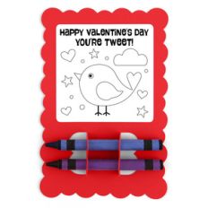 valentine card crayon holder bird