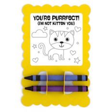 valentine card crayon holder cat