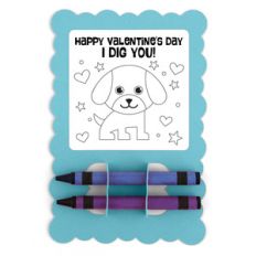 valentine card crayon holder dog