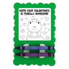 valentine card crayon holder frog