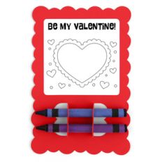 valentine card crayon holder heart