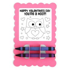 valentine card crayon holder owl