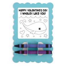 valentine card crayon holder whale