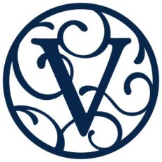 circle flourish monogram v