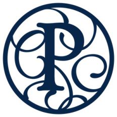 circle flourish monogram p
