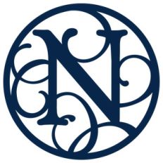 circle flourish monogram n