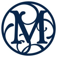 circle flourish monogram m
