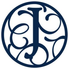 circle flourish monogram j