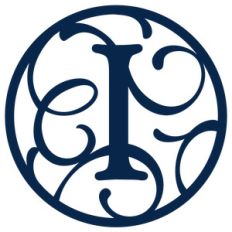 circle flourish monogram i