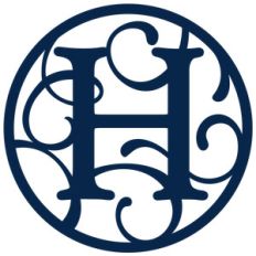 circle flourish monogram h