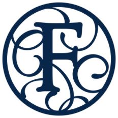 circle flourish monogram f