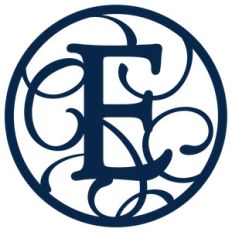 circle flourish monogram e