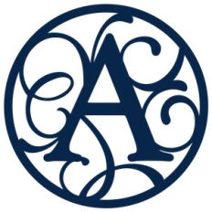 circle flourish monogram a