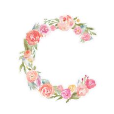 floral monogram letter c