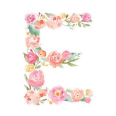 floral monogram letter e