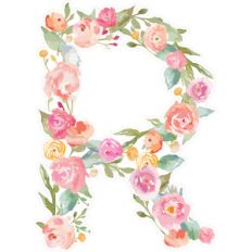 floral monogram letter r