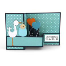 pop up box card newborn stork