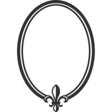 fleur de lis oval frame