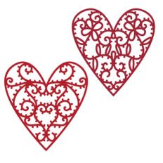 two lace hearts