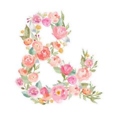watercolor ampersand monogram