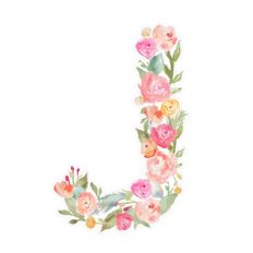 floral monogram j