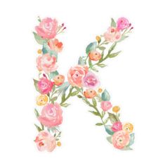 floral monogram k