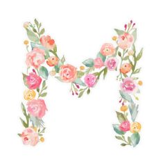 floral monogram m
