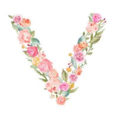 floral monogram v