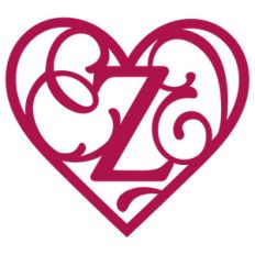 heart flourish monogram z