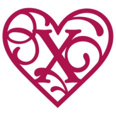 heart flourish monogram x