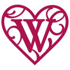 heart flourish monogram w