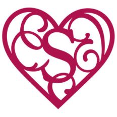 heart flourish monogram s