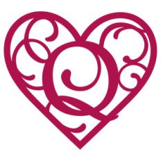 heart flourish monogram q