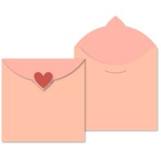 5x5 card envelope heart