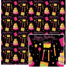 birthday paper - black