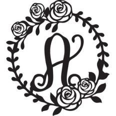 floral wreath alphabet a