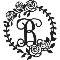 floral wreath alphabet b