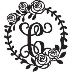floral wreath alphabet c