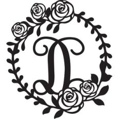 floral wreath alphabet d