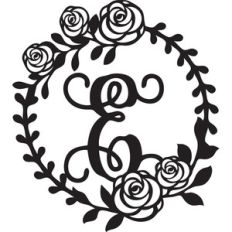 floral wreath alphabet e