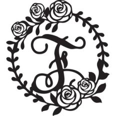 floral wreath alphabet f