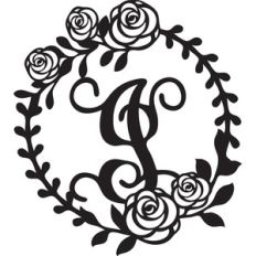 floral wreath alphabet i