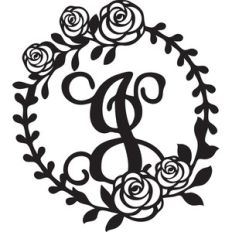 floral wreath alphabet j