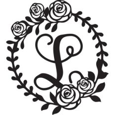 floral wreath alphabet l