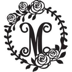 floral wreath alphabet m