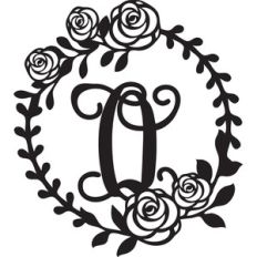 floral wreath alphabet o