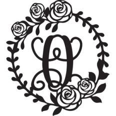 floral wreath alphabet q