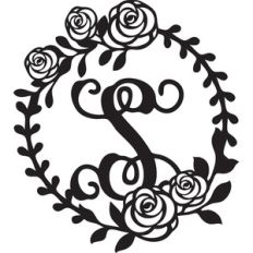 floral wreath alphabet s