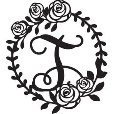 floral wreath alphabet t
