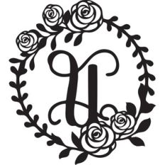 floral wreath alphabet u